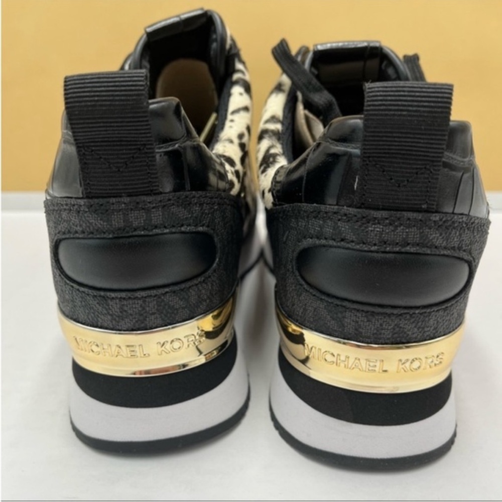 Michael Kors Black and White Cow Patterned Sneakers - Picture 7 of 7